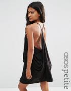 Asos Petite Layered Drape Jersey Beach Dress - Black