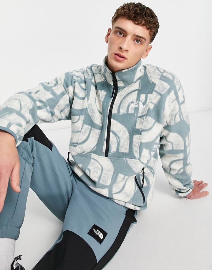 The North Face Tka Attitude 1/4 Zip Printed Fleece In Blue