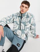 The North Face Tka Attitude 1/4 Zip Printed Fleece In Blue