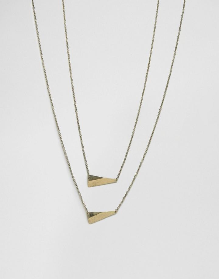 Asos Arrow Necklace In Gold - Gold