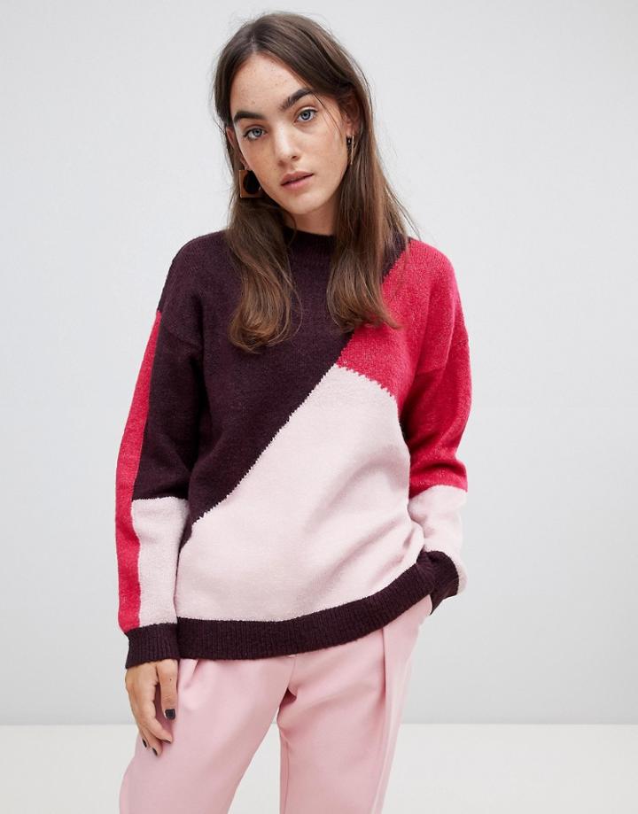 B.young Paneled Sweater - Multi