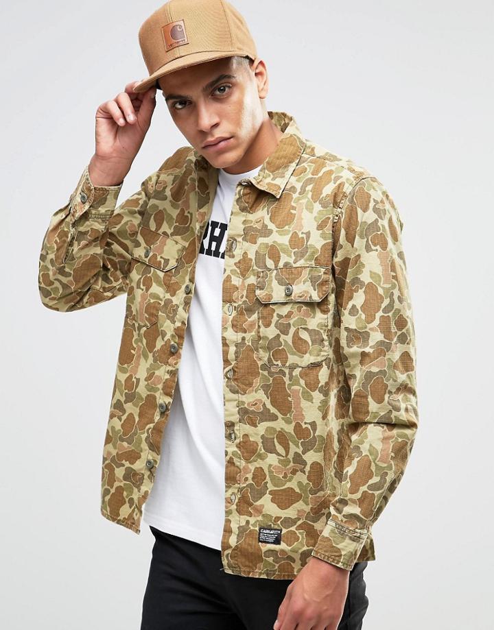 Carhartt Wip L/s Mission Shirt - Beige