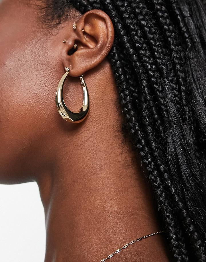 Svnx Chunky Hoop Earrings In Gold