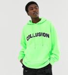 Collusion Branded Collegiate Hoodie-black