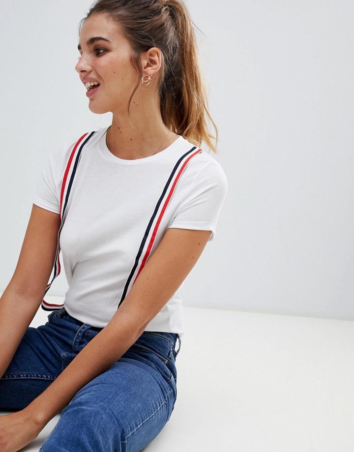 Brave Soul Tape T Shirt-white