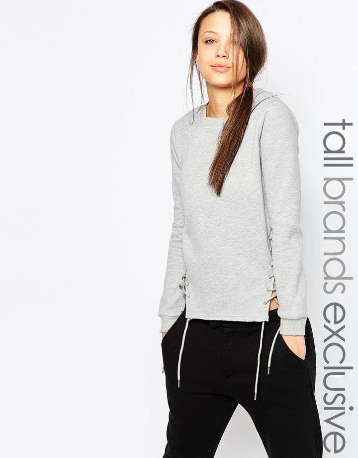 One Day Tall Lace Side Sweat - Gray Marl