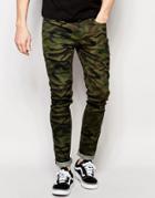 Kubban Camo Skinny Jean - Black