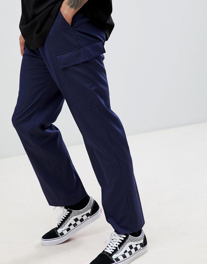 Weekday Limited Edition Hare Striped Smart Joggers - Black