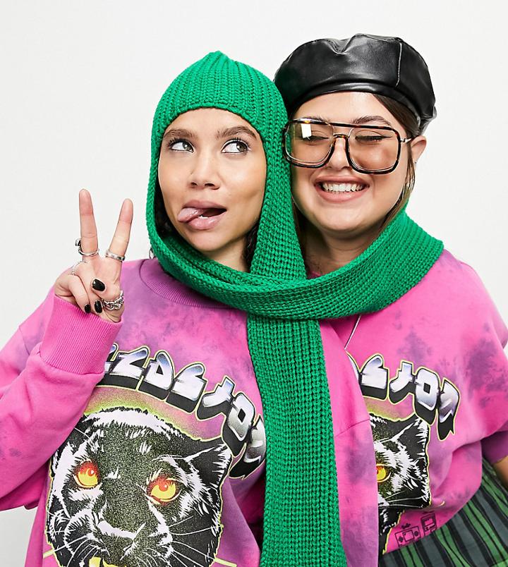 Collusion Tie Dye Panther Graphic Sweat In Pink