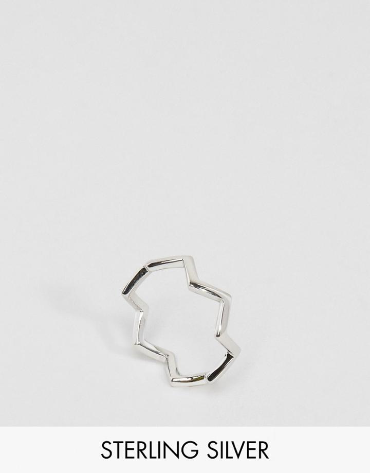 Lavish Alice Sterling Silver Zig Zag Ring - Silver