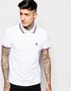 Pretty Green Polo Shirt With Tipping - White