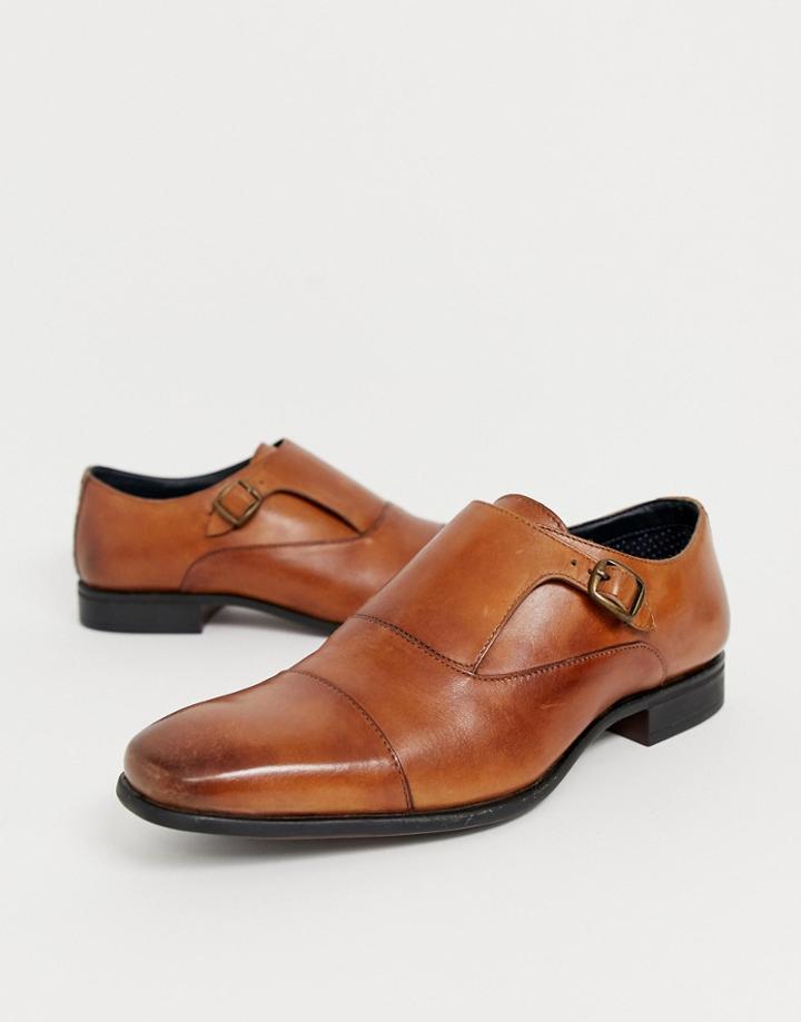 Moss London Smart Monk Shoe - Brown