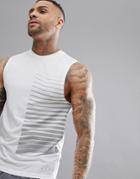 Asos 4505 Sleeveless T-shirt With Reflective Print - White