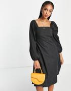 Lola May Cut-out Back Detail Midi Dress In Black