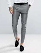 Asos Skinny Tuxedo Suit Pants In Silver Leopard Print - Silver