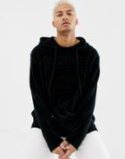 Night Addict Oversized Chenille Hoodie - Black