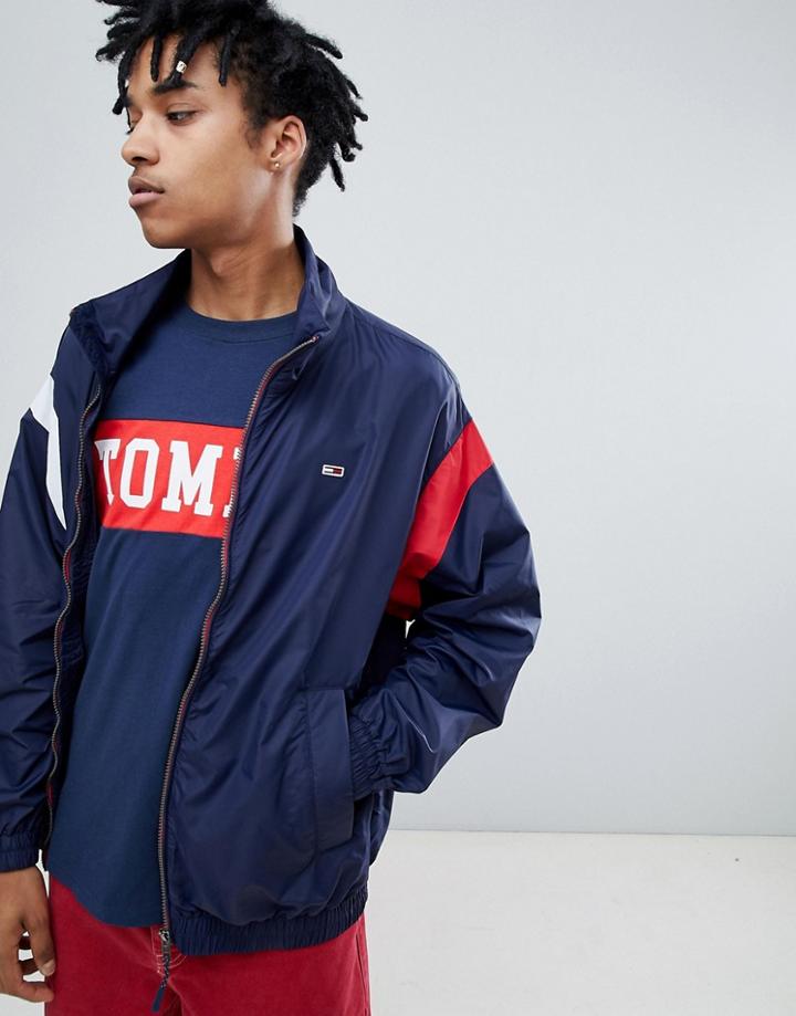 Tommy Jeans Classics Lightweight Jacket Icon Shoulder Inserts Oversized Fit In Navy - Navy