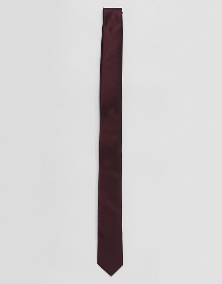 Esprit Tie In Burgundy - Red