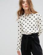 Leon And Harper Long Sleeved Top In Polka Dot - Multi