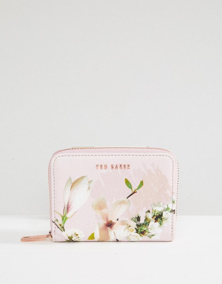 Ted Baker Small Zip Purse In Harmony Floral - Pink