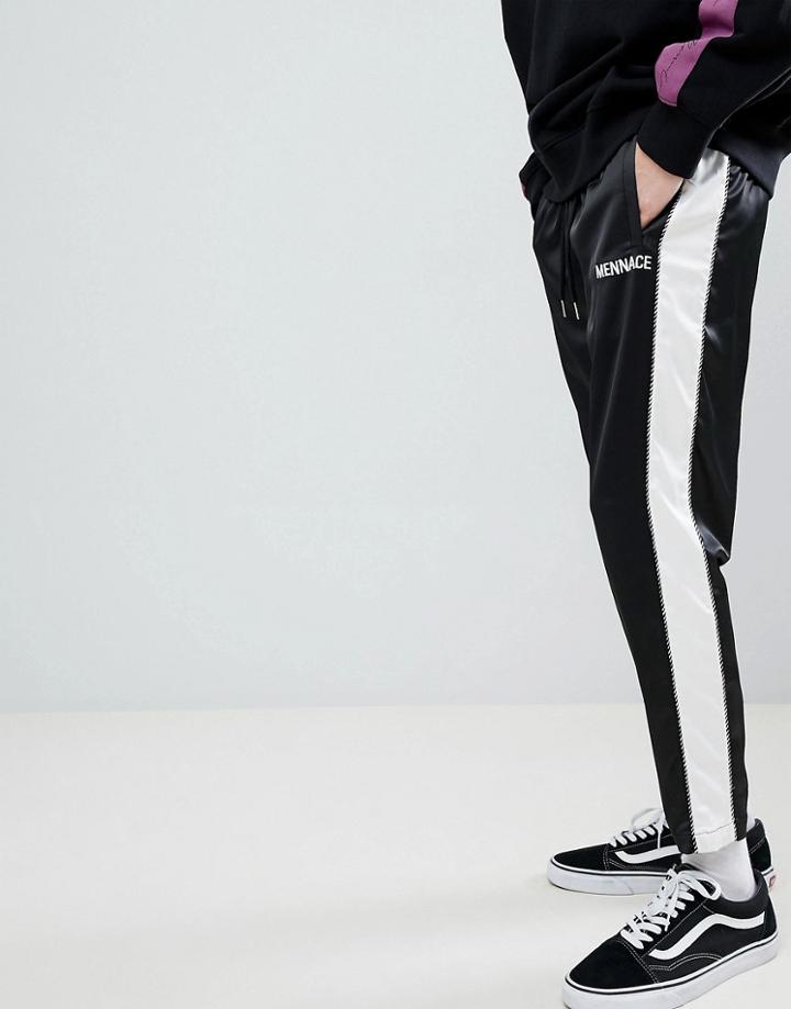 Mennace Sweatpants In Black Sateen