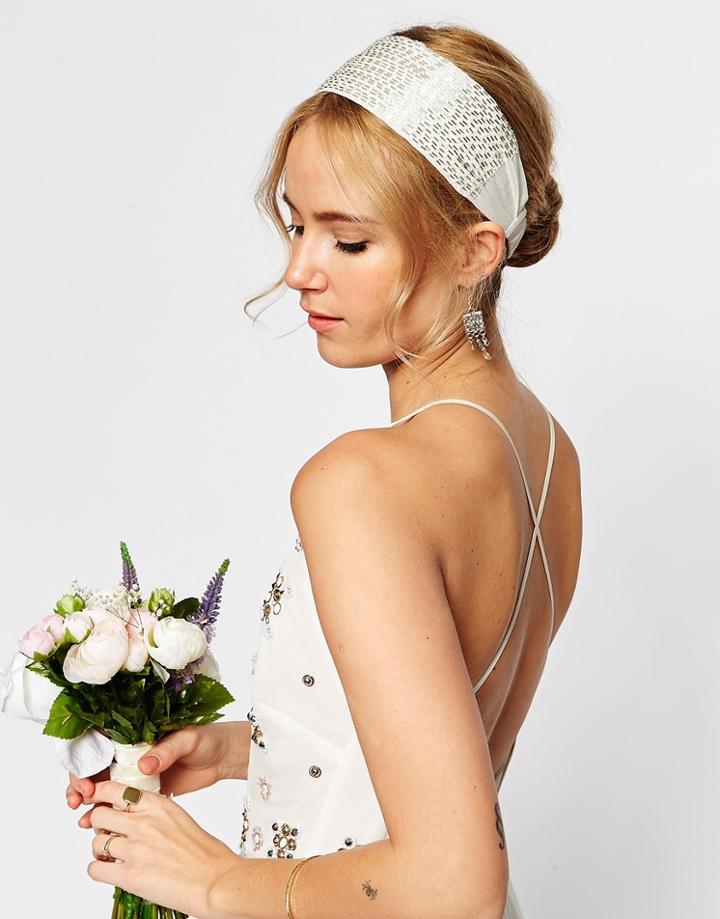 Asos Wedding Seedbead Headband - Silver