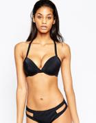 Asos Fuller Bust Exclusive Mix And Match T Back Plunge Bikini Top Dd-g - Black