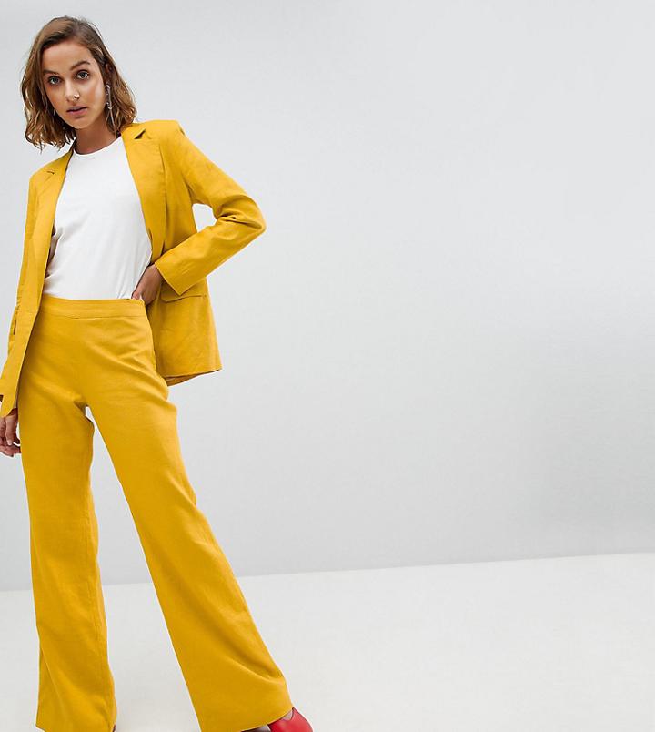 Unique 21 Linen Flared Pants Two-piece - Yellow