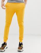 Asos Design Super Skinny Sweatpants In Yellow - Yellow