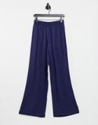 & Other Stories Ecovero Coordinating Jacquard Pants In Navy-blues