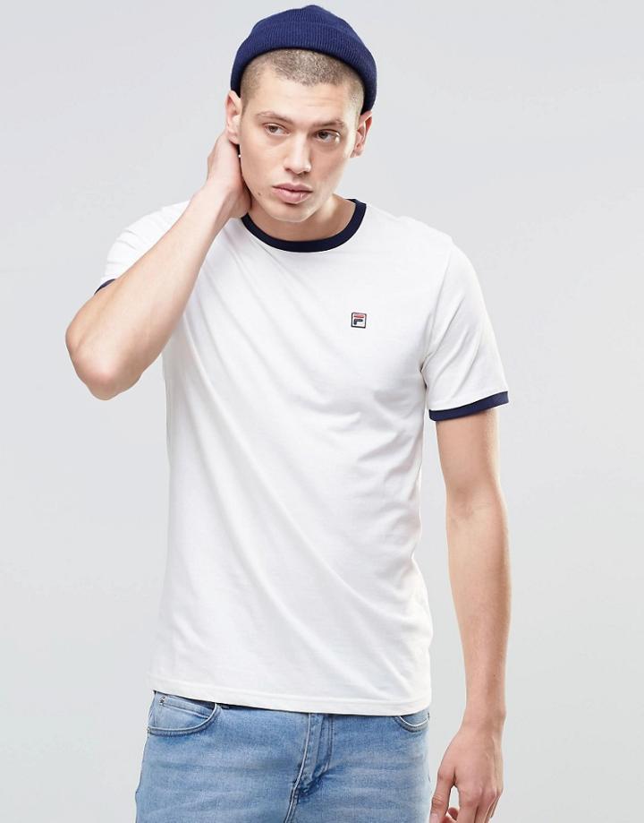 Fila Vintage Ringer T-shirt With Small Logo - Off White