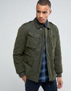 Esprit Military Jacket With Quilted Detail - Green