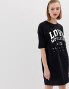 Love Moschino Embossed Logo T-shirt Dress - Black