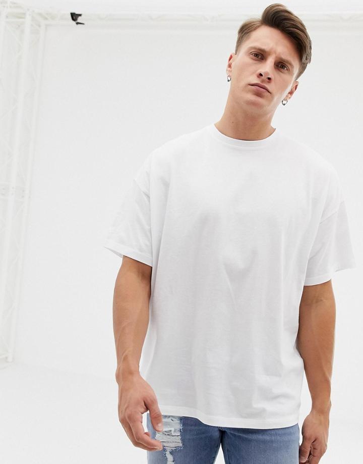 Asos Design Oversized T-shirt With Crew Neck In White