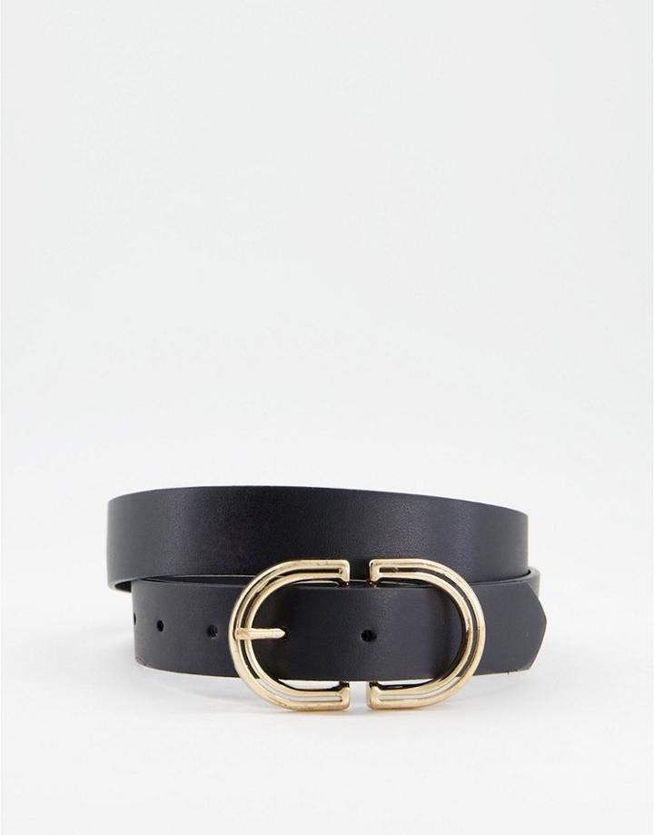 Asos Design Waist And Hip Jeans Belt In Black