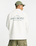 Jack & Jones Originals Button Through Coach Jacket In Ecru-white