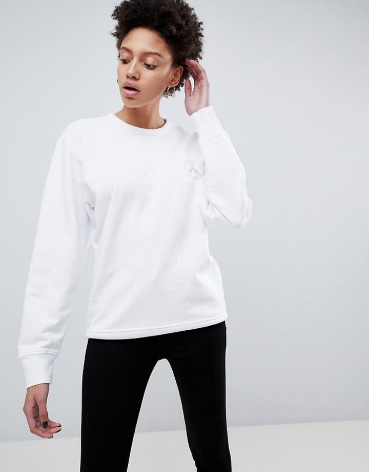 Waven Jan Unisex Chest Emblem Sweater - White