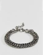 Designb Chain Bracelet In Gunmetal Exclusive To Asos - Silver