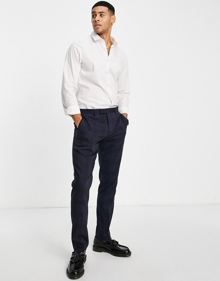 Twisted Tailor Anderson Skinny Suit Pants In Navy Check
