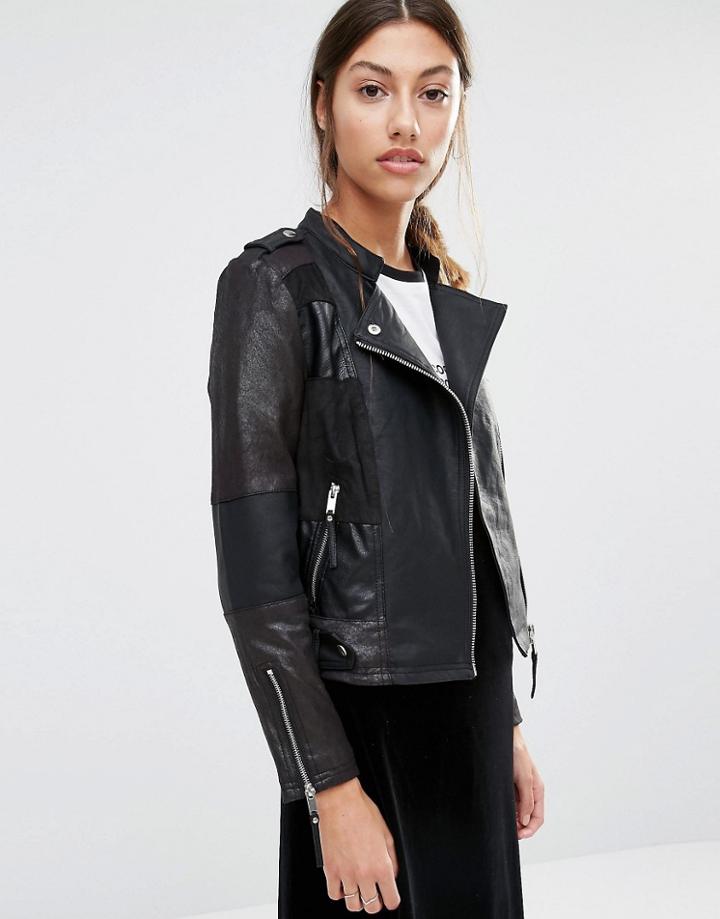 Vero Moda Patch Short Pu Jacket - Black