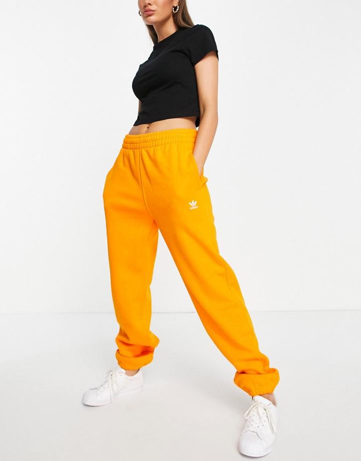 Adidas Originals Essentials Sweatpants With Logo In Orange