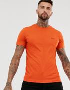 Boss Athleisure Front And Back Logo T-shirt In Orange - Orange