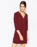 See U Soon Shift Dress With Zip Front - Red