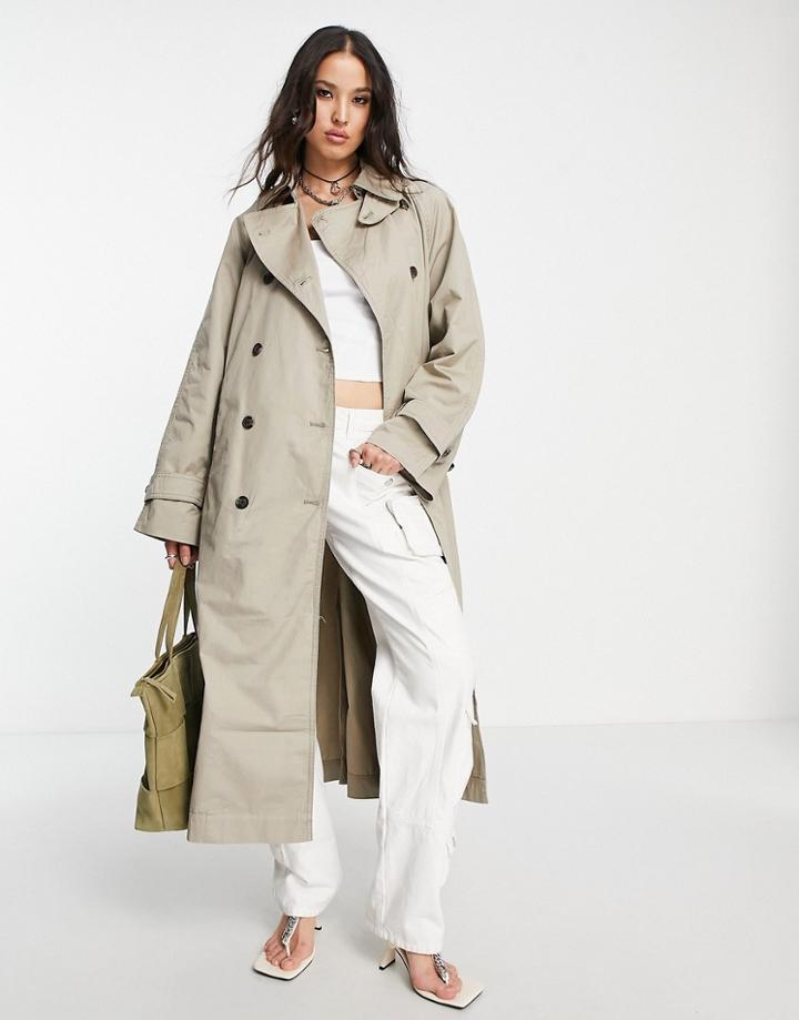 Weekday Travis Trench Coat In Beige-neutral