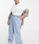 Asos Design Curve Pull On Jeans In Midwash-blues