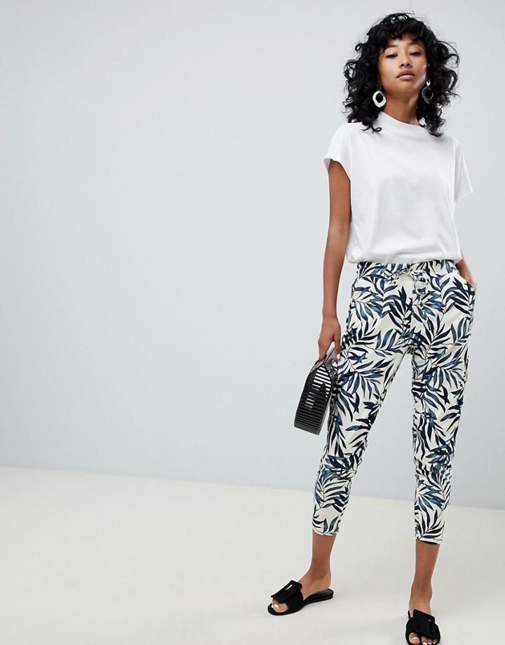 Ichi Palm Print Pants - Multi