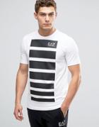 Emporio Armani Ea7 T-shirt With Graduated Stripe Front - White