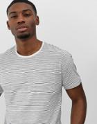 Only & Sons Drop Shoulder Striped T-shirt - White