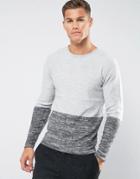 Troy Faded Space Dyed Knitted Sweater - Gray