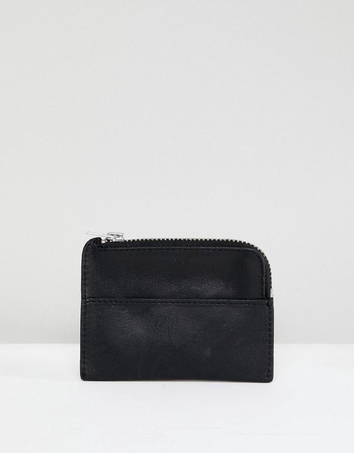 Weekday Leather Card Wallet - Black